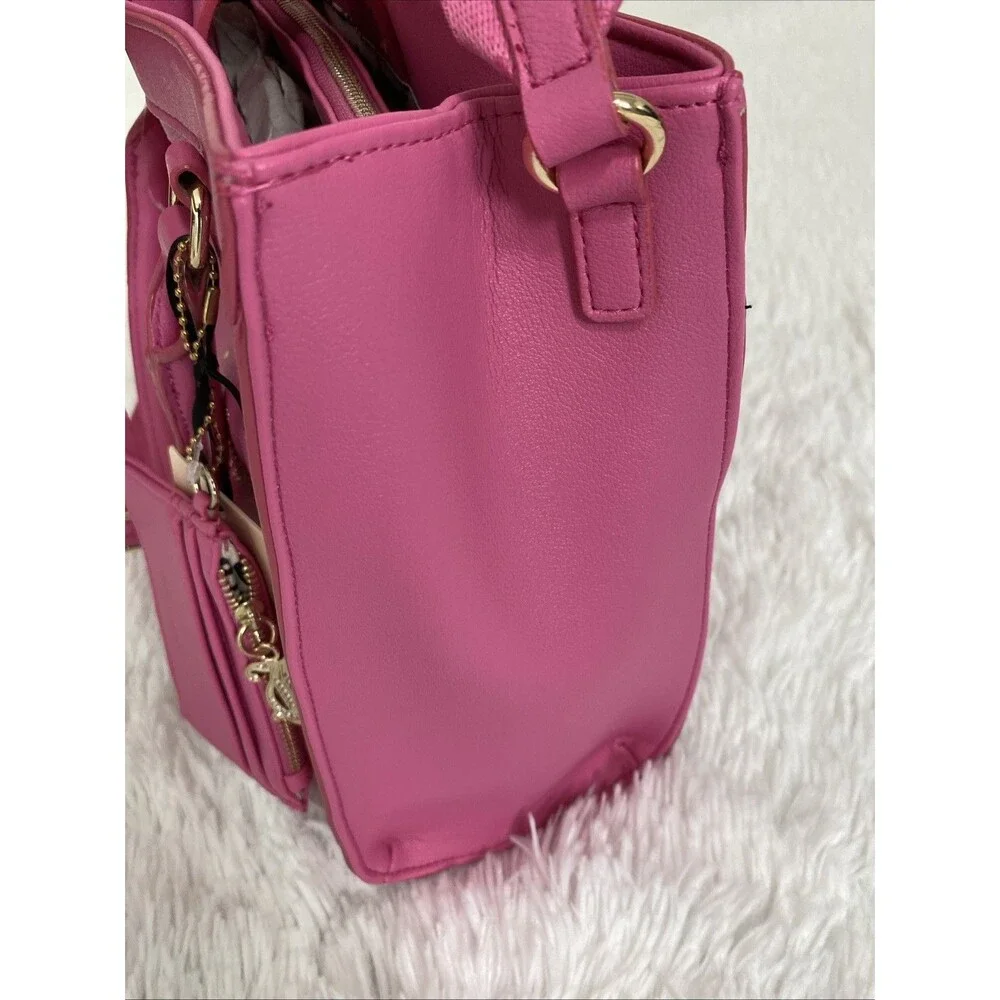 Juicy Couture Lovely Day Tote Crossbody Shoulder Bag Leather Purse Wallet Pink